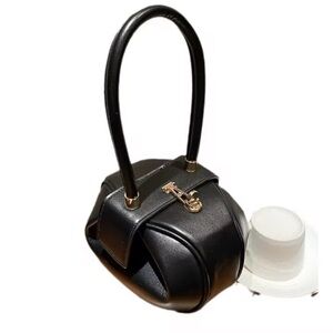 Black Handbag with Gold Accents